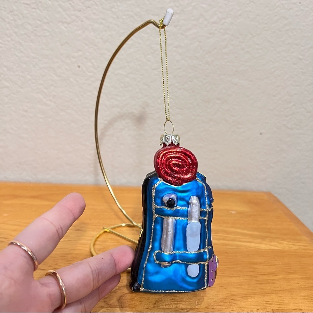 Robert Stanley Blown Glass 2024 Christmas Tree Ornament Blue Backpack Hiking Bag - Picture 6 of 6